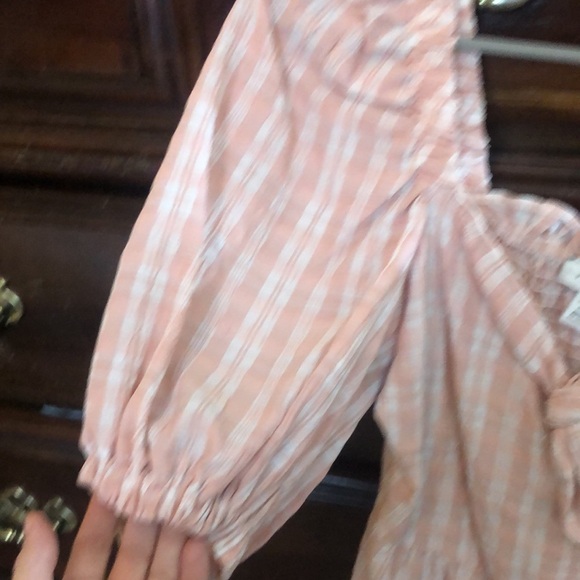 TOPSHOP PUFF SLEEVE PLAIDED ROMPER - Picture 3 of 5